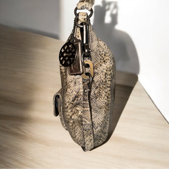 Coach Kristin Leather Python Embossed Hobo Shoulder Crossbody Shoulder Bag EUC - Picture 9 of 16